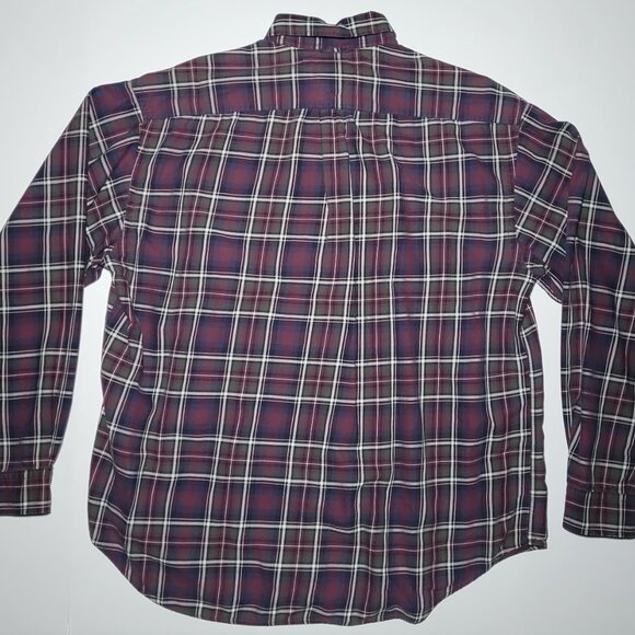 Tommy Hilfiger Mens Purple White Green Plaid Long Sleeve Button Up Shirt Size XL - Picture 2 of 12